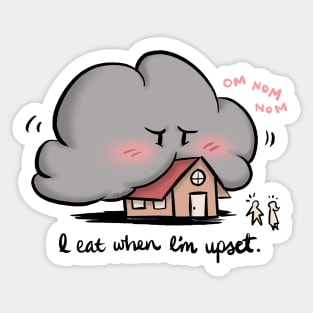 Raincloud Moods 04 I eat when I'm upset. Sticker